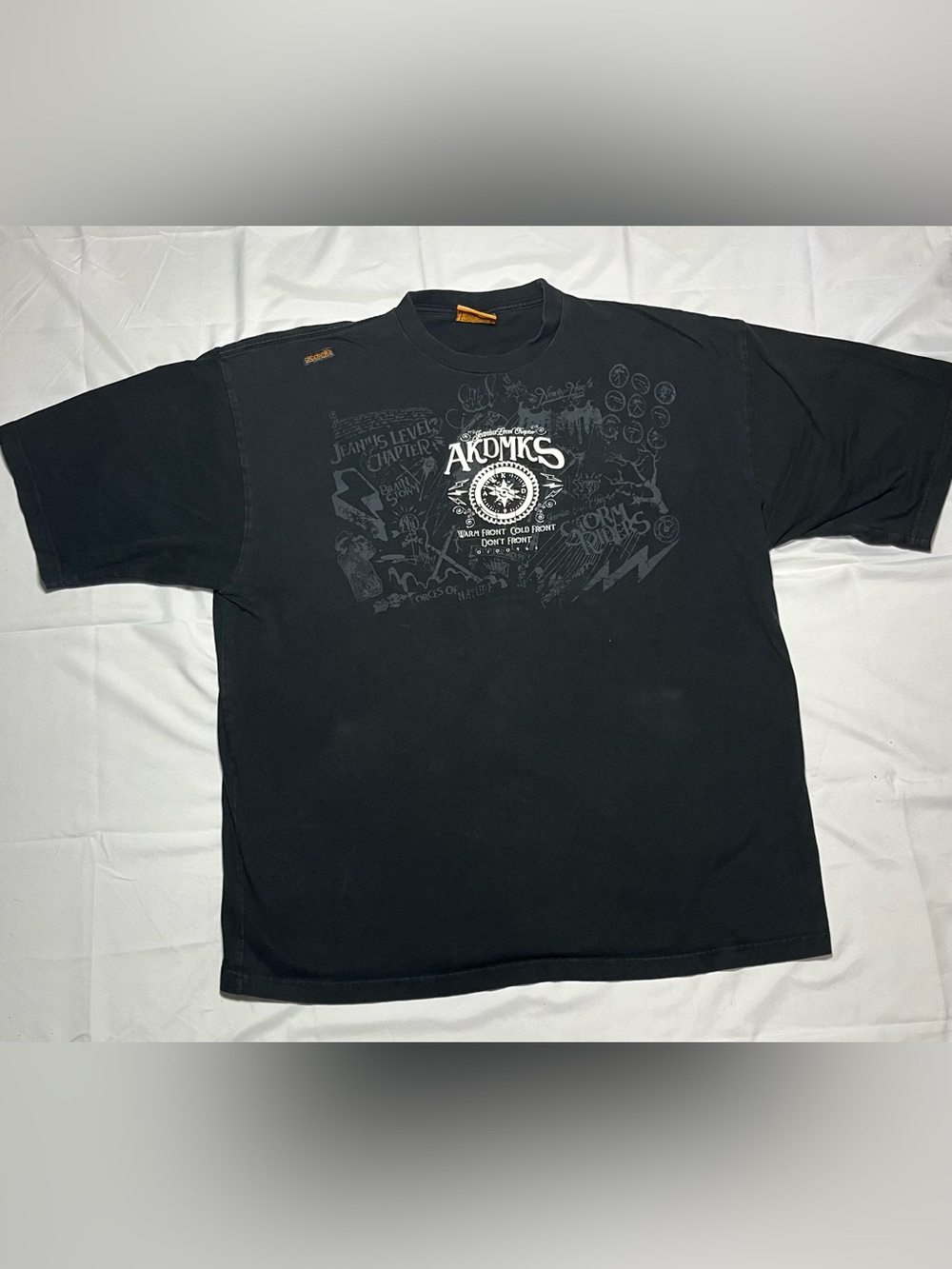 Akademiks Graphic T Shirt Men XXXL Black Short Sleeve Streetwear Cotton Tee